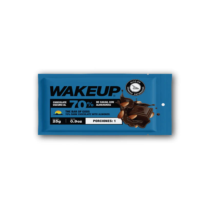 Barra de cacao al 70% con Almendra (WAKE UP)