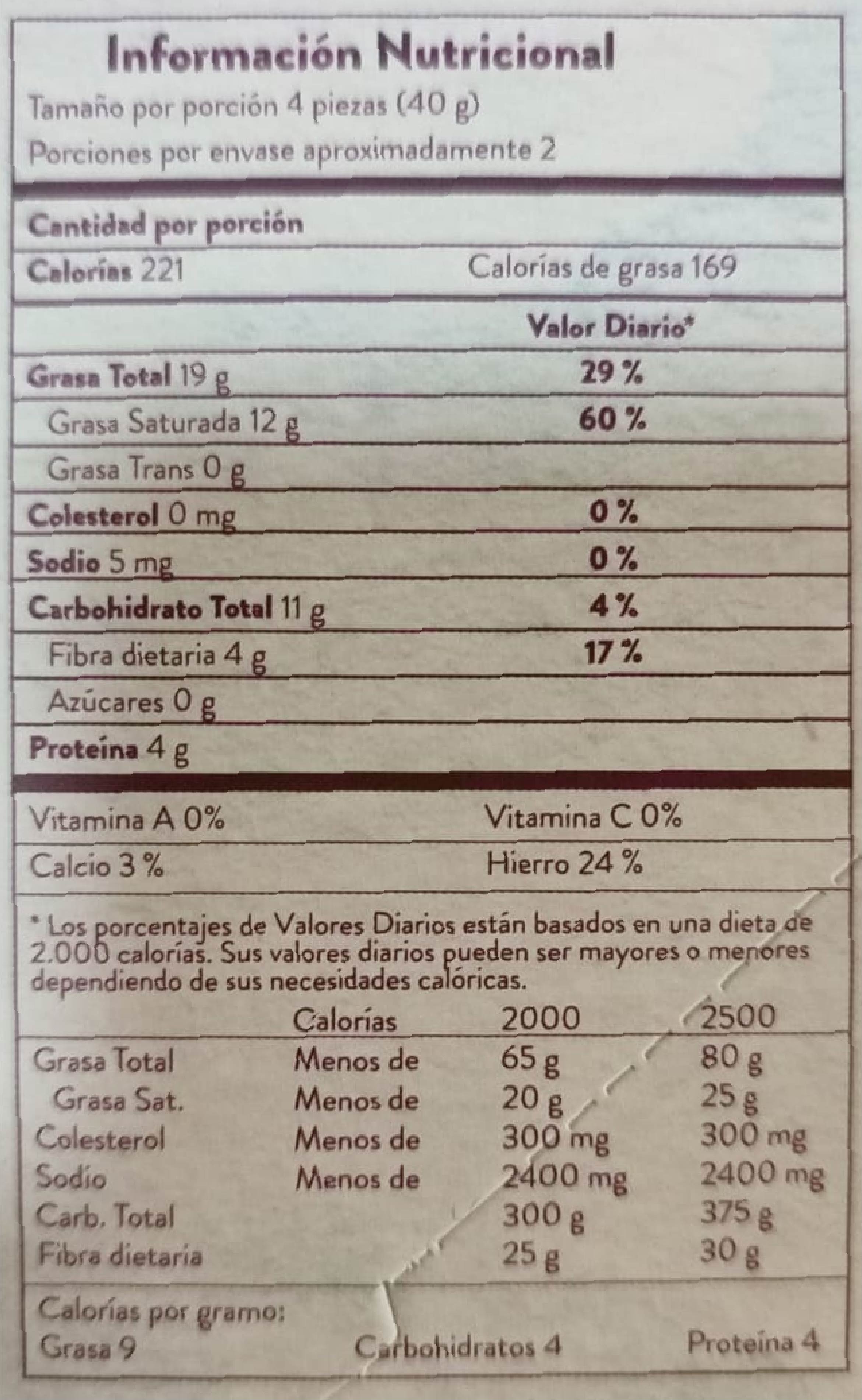 Chocolate Organic sin azucar negro 79% Cacao (CHOCOLATE TORRAS)