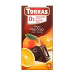 Chocolate Negro con Naranja sin azucar 75gr ( CHOCOLATE TORRAS)
