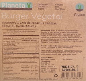 Burger Vegetal 4 Unidades 348gr (PLANETA V)