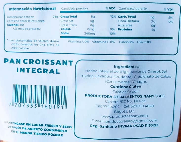Pan Croissant 300gr (NANY)