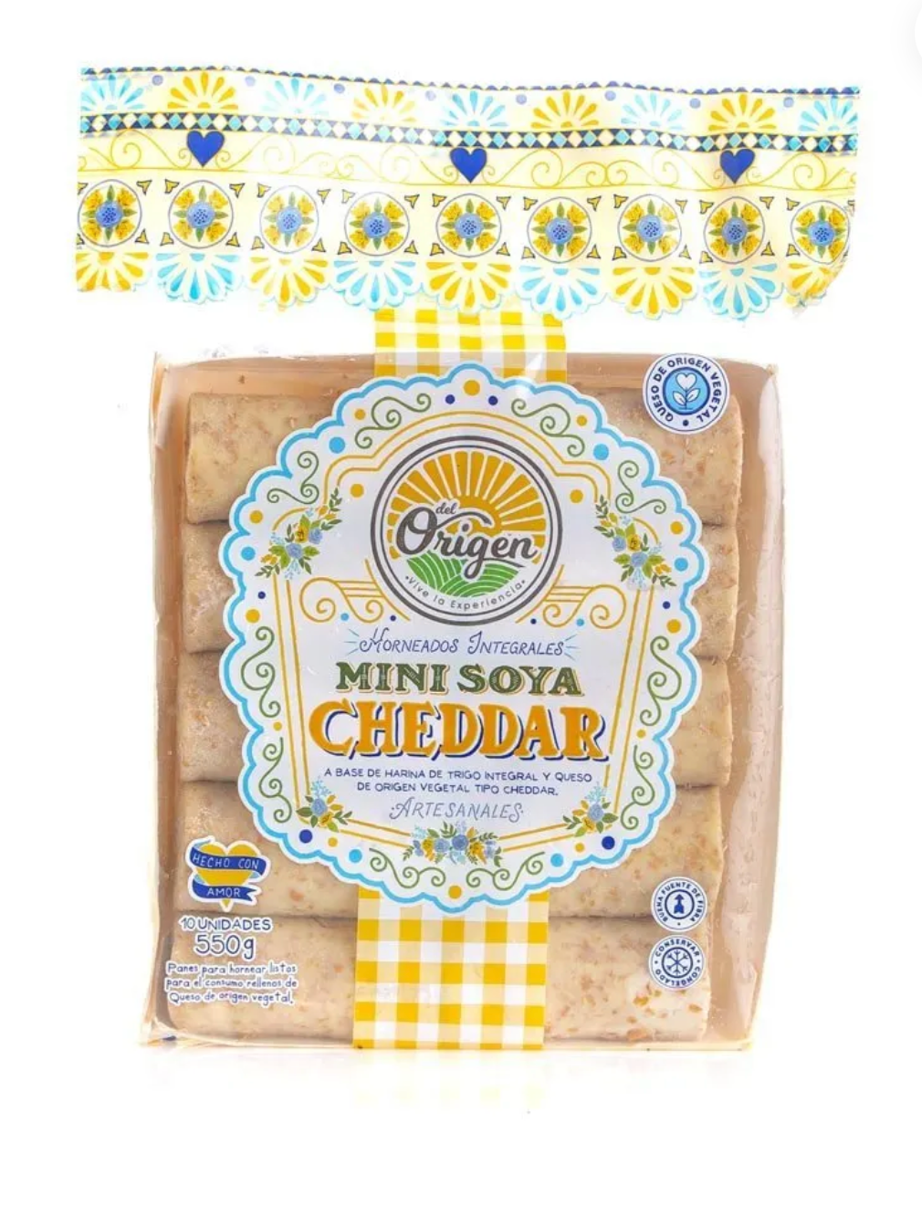 Deditos Integrales 10un (DEL ORIGEN) Mini Soya Cheddar 550gr