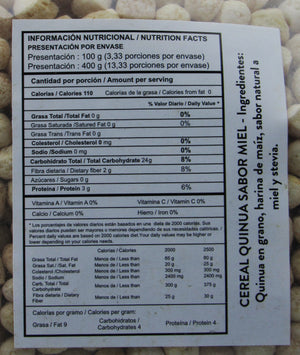 Cereal Quinoa 400gr (NUTRISANO) Miel Pop