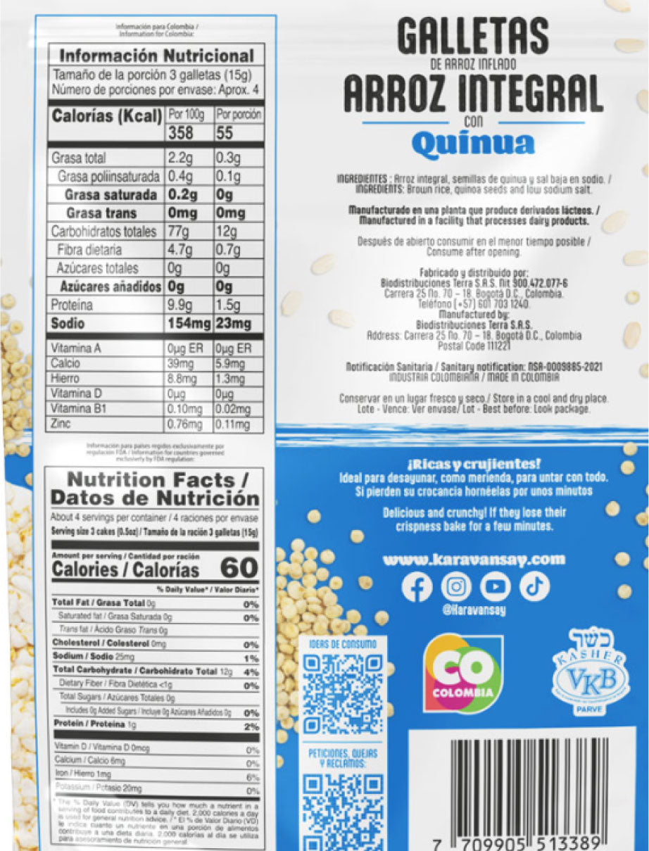 Galleta Arroz 60gr (KARAVANSAY) Quinoa