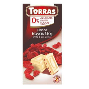Tableta Chocolate blanco Goji 75gr (CHOCOLATE TORRAS)