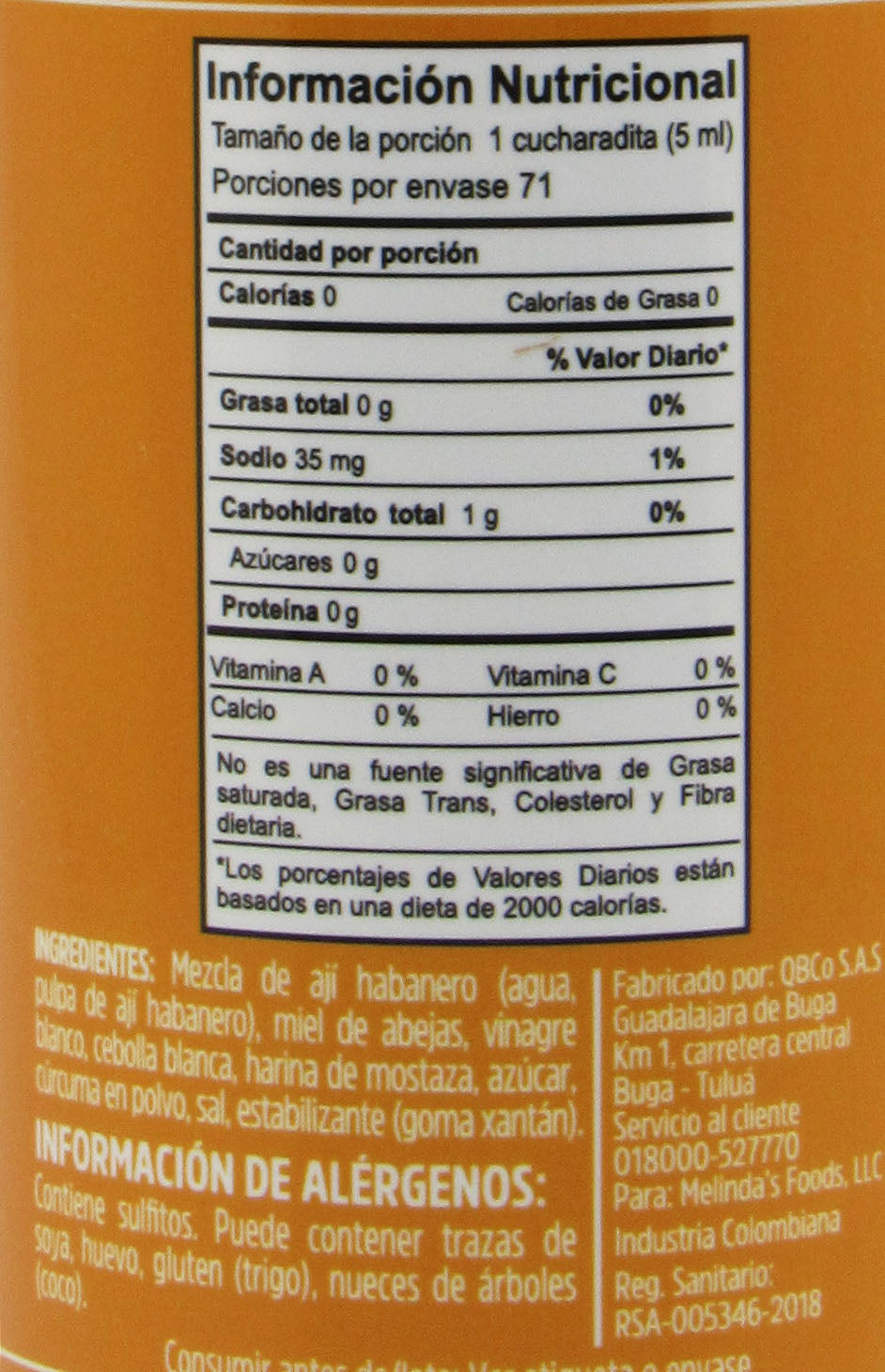 Salsa Habanero 355ml (MELINDAS) Honey Mustard