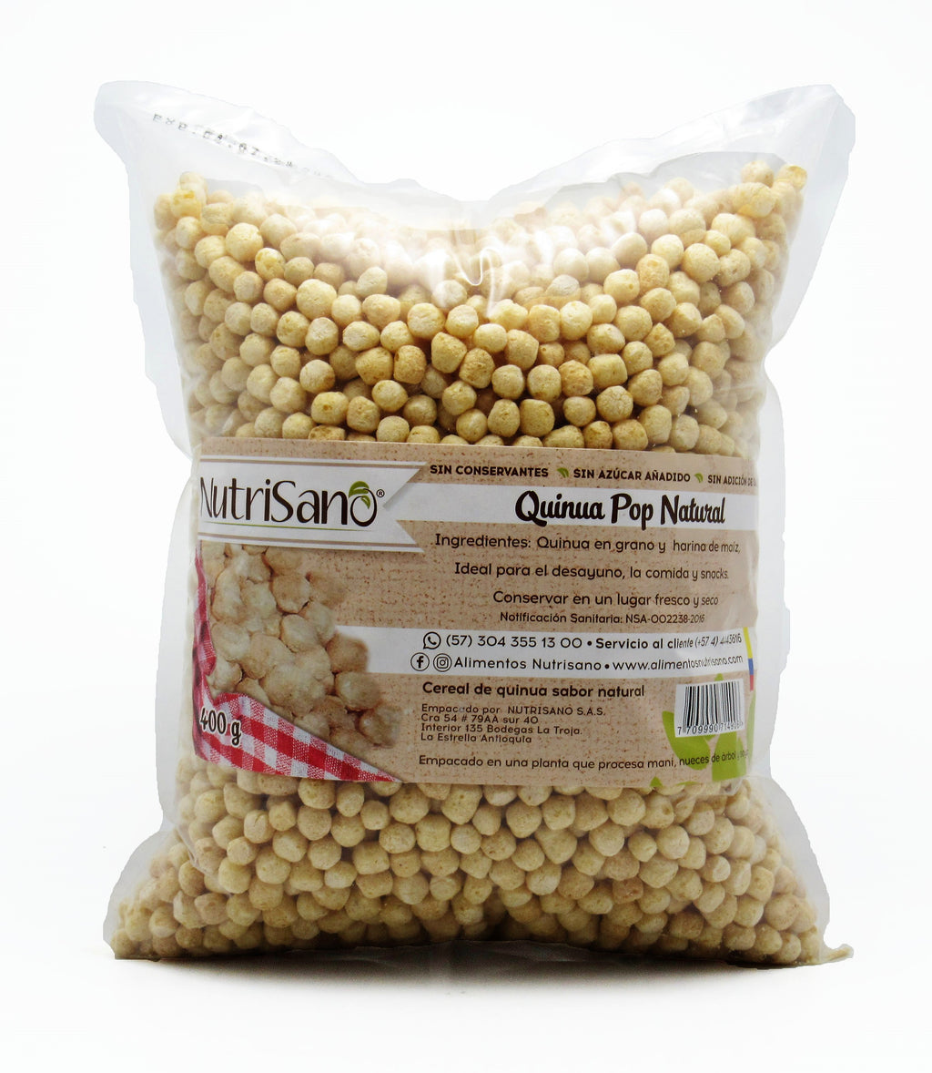 Cereal Quinoa 400gr (NUTRISANO) Natural Pop