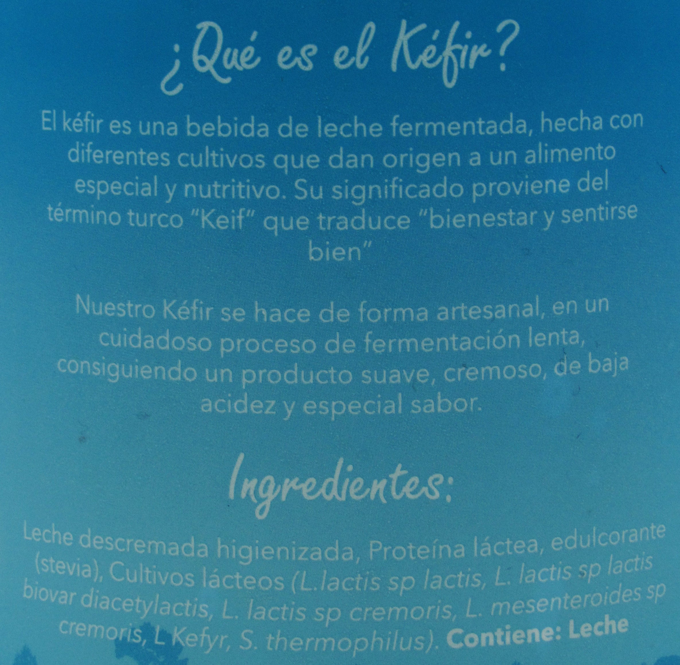 Kefir Artesanal  1000gr (SAN MARTÍN) Con Stevia