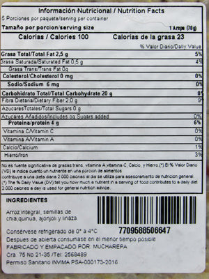 Arepa de Arroz 350gr x5 unds (MOLTOVIDA) Multicereal con Quinoa