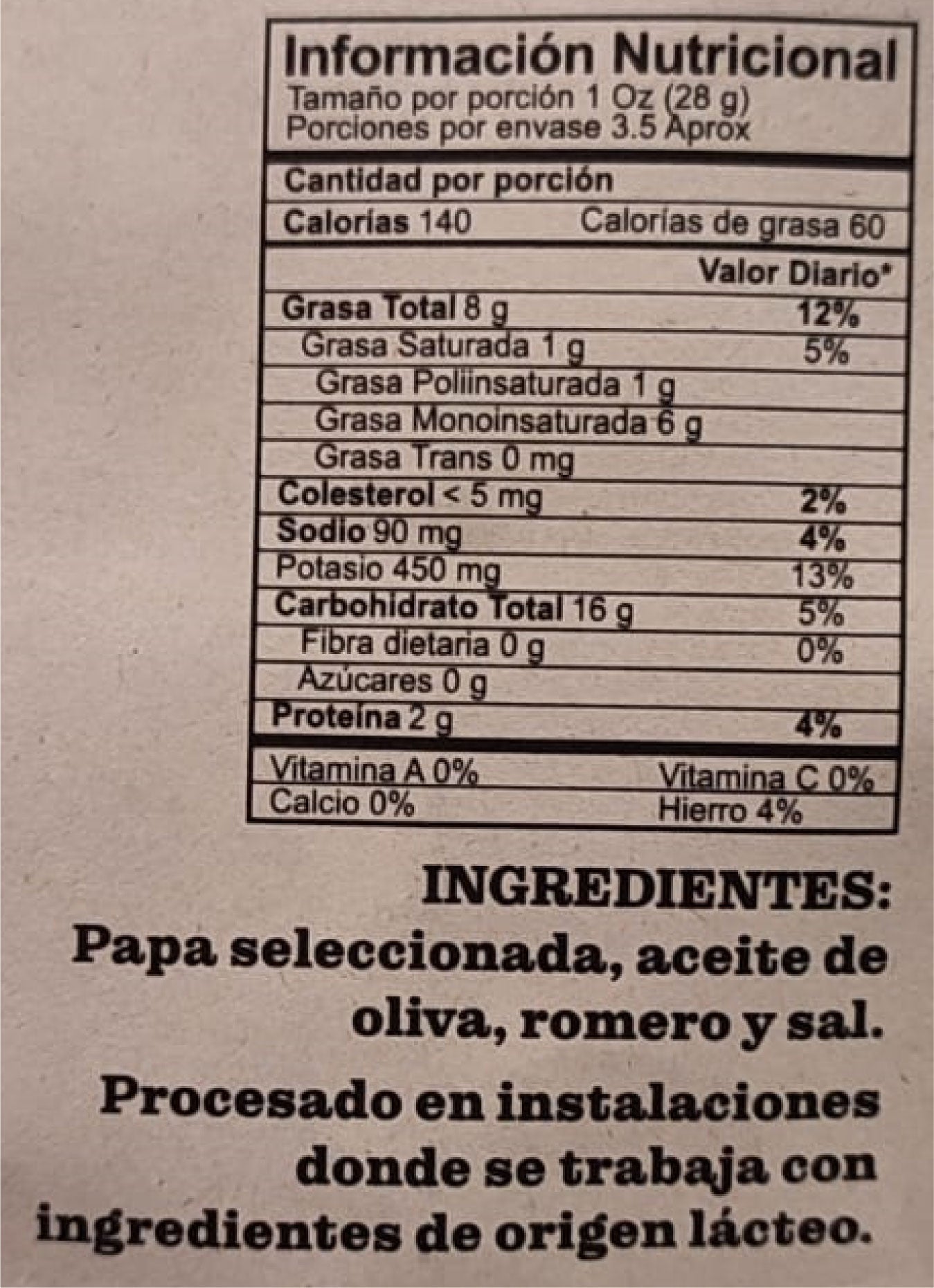 Chips de Papa Olivia & Romero 100gr (WAPAS)
