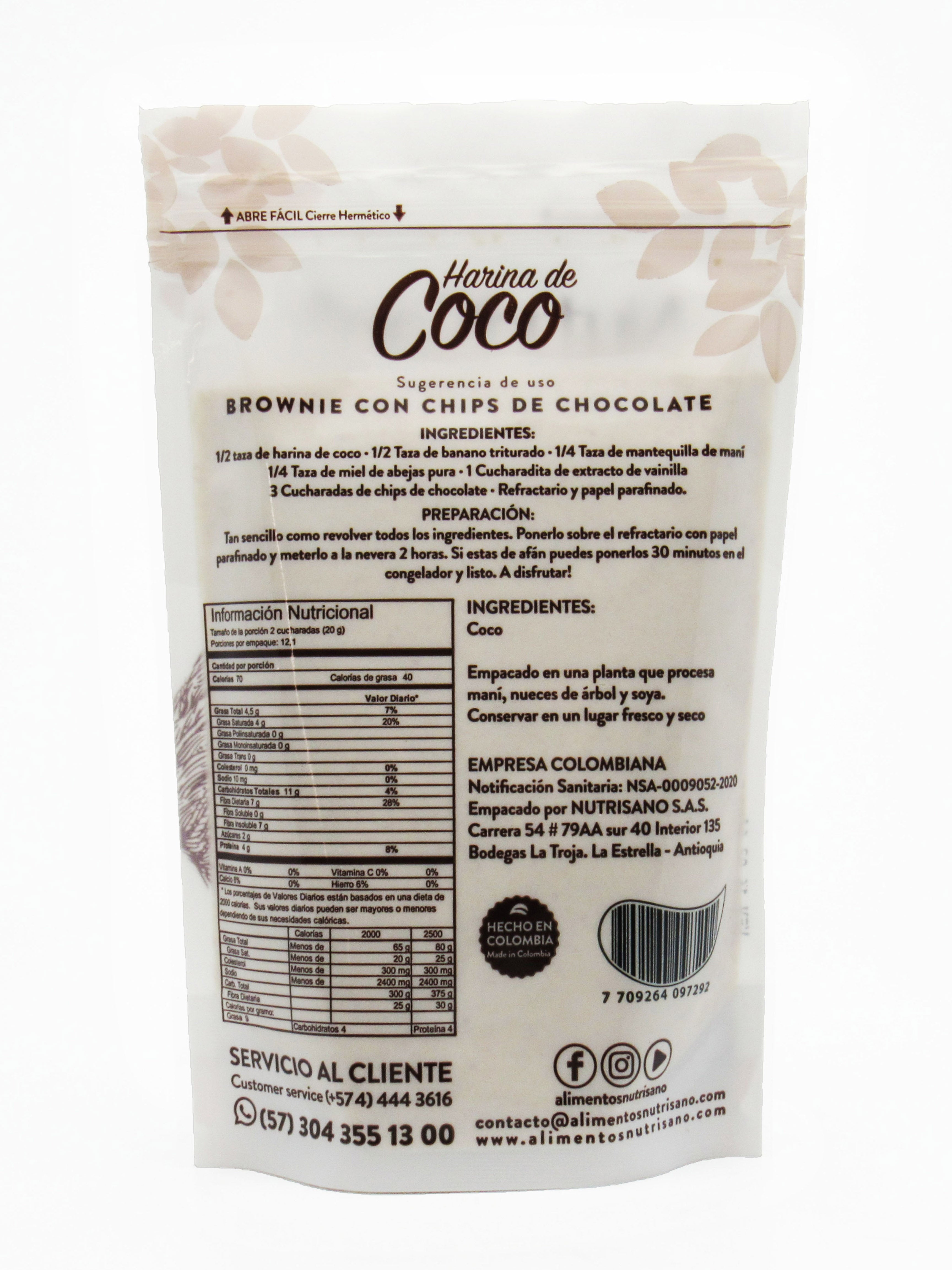Harina Coco 250gr (NUTRISANO)