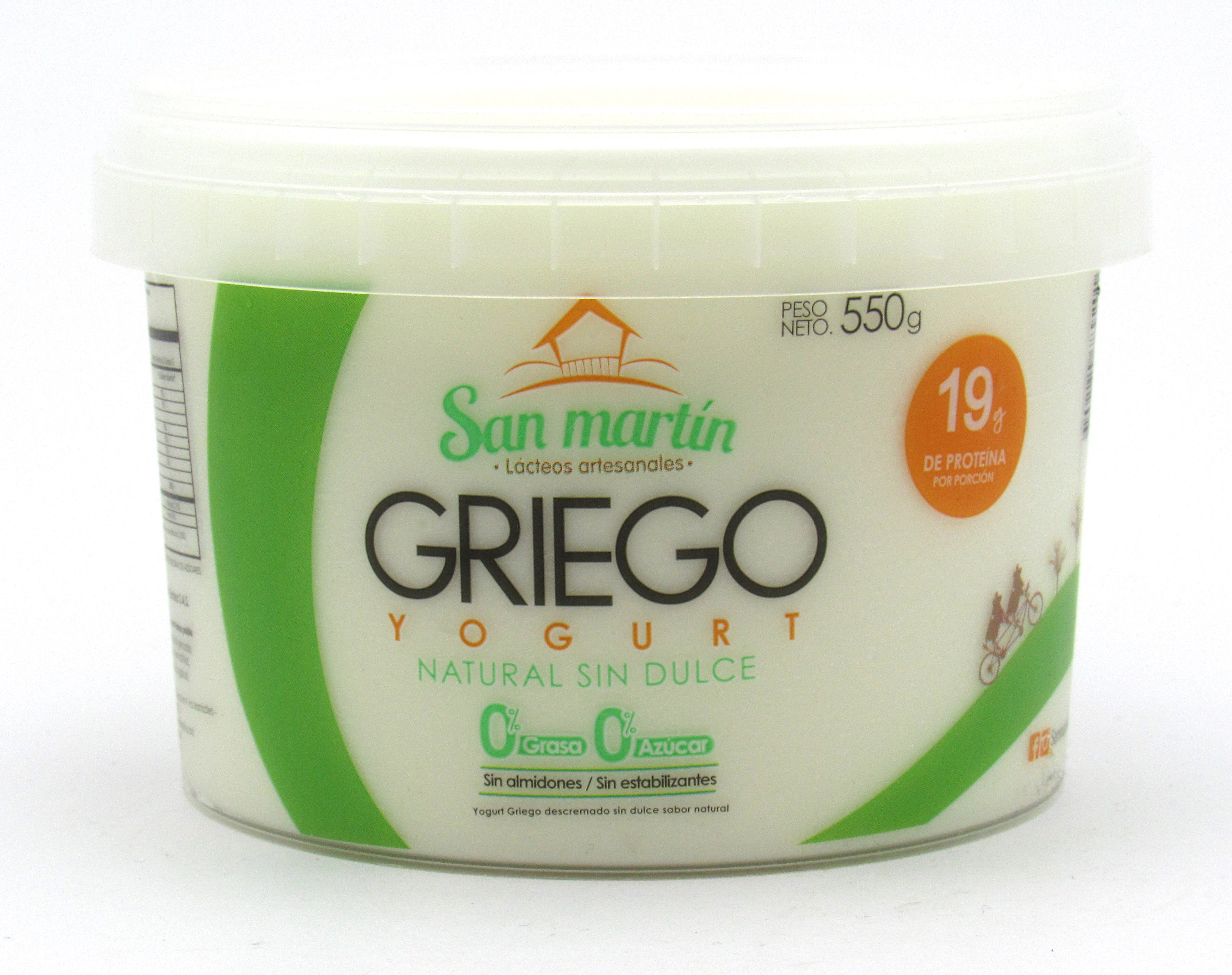 Yogurt Griego Natural Sin Dulce 550gr(SAN MARTÍN)