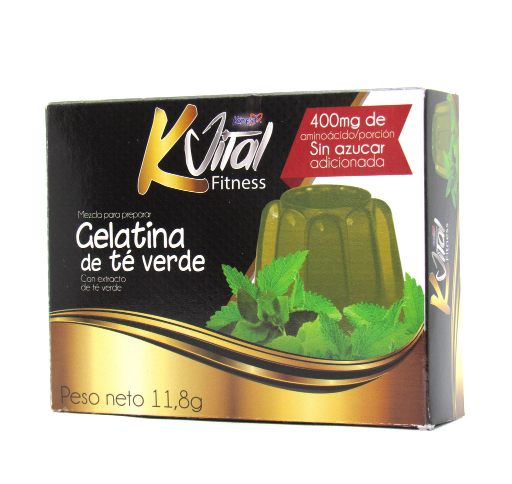 Gelatina 11.8gr (KVITAL) Verde con Aminoácidos
