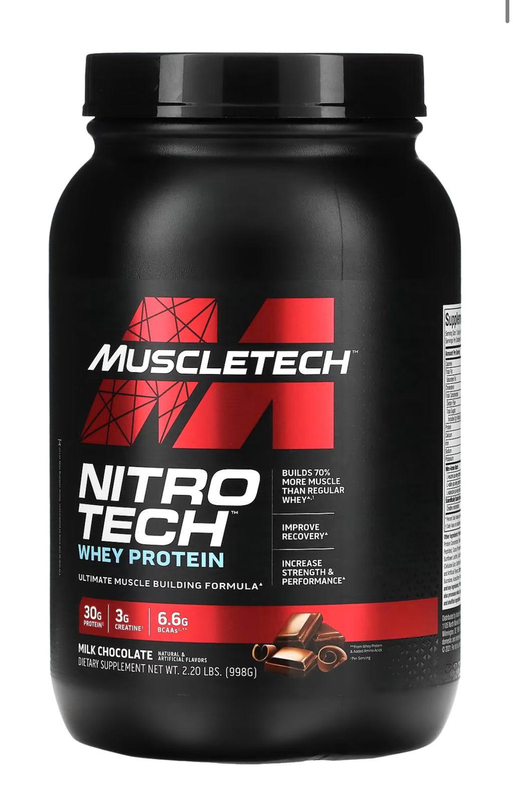 Proteína Nitro Tech Whey 2,22 Lbs (MUSCLETECH) Milk Chocolate
