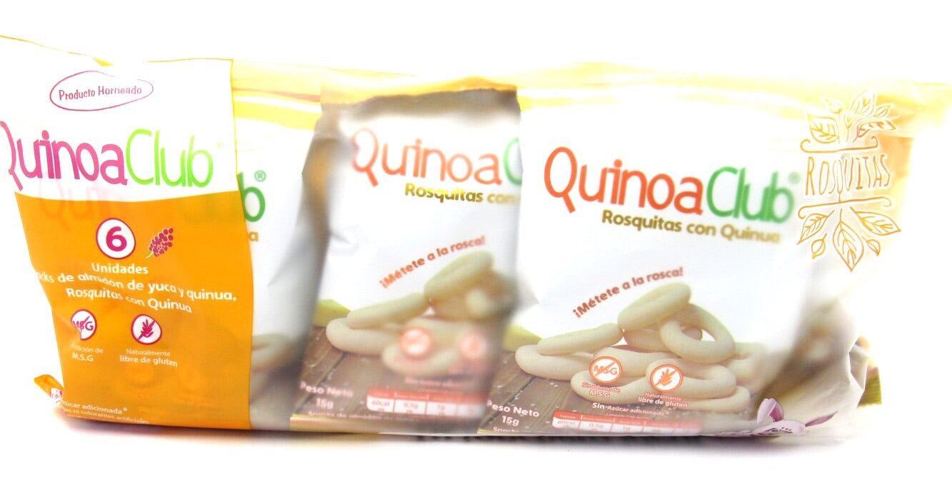 Paca de Roscas de Quinoa 15gr (QUINOA CLUB) Naturales X6