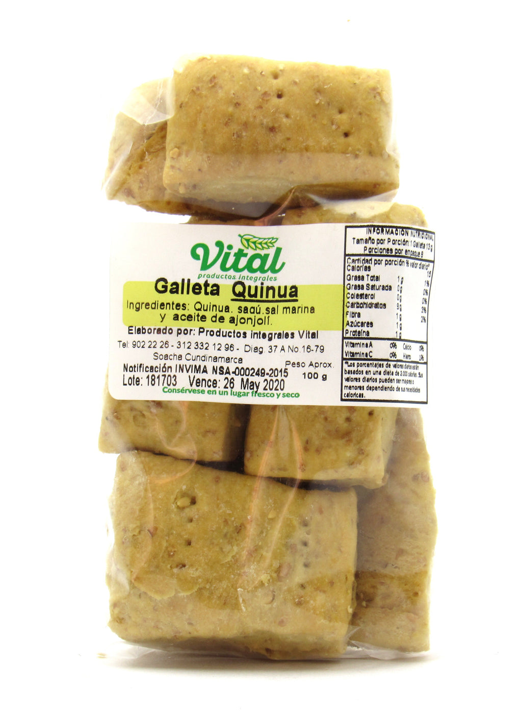 Galleta Quinoa (VITAL) Cuadritos