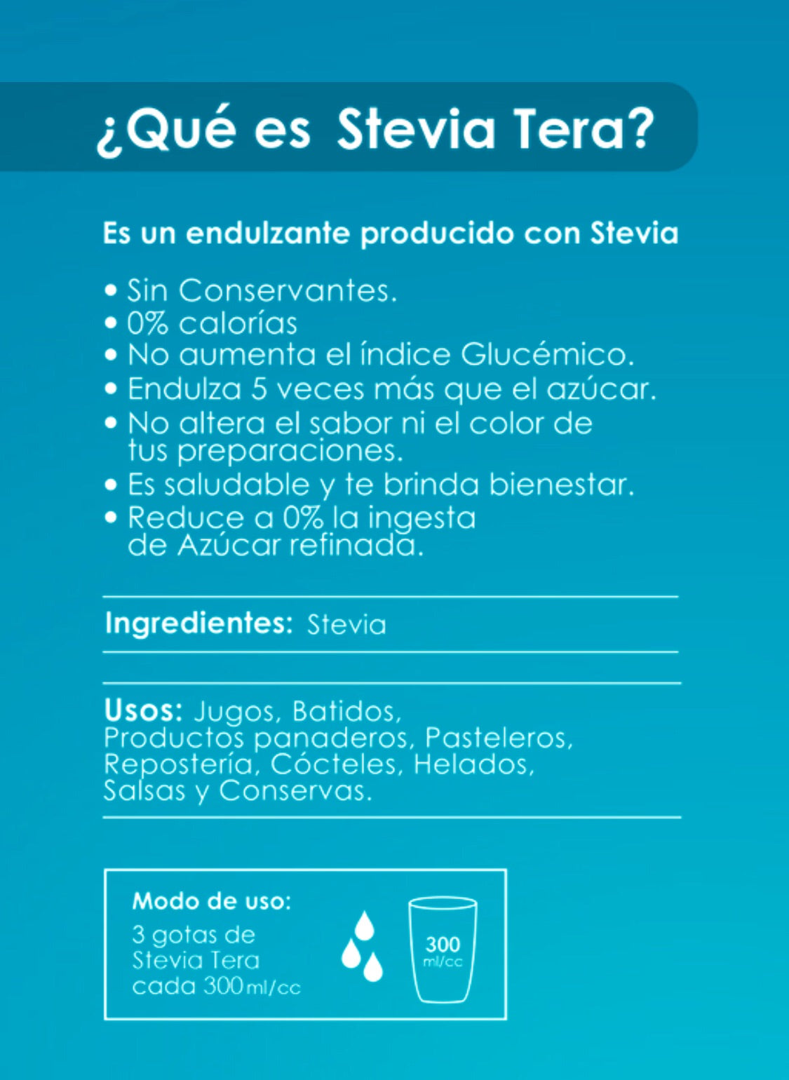 Stevia Liquida 30ml (TERA)