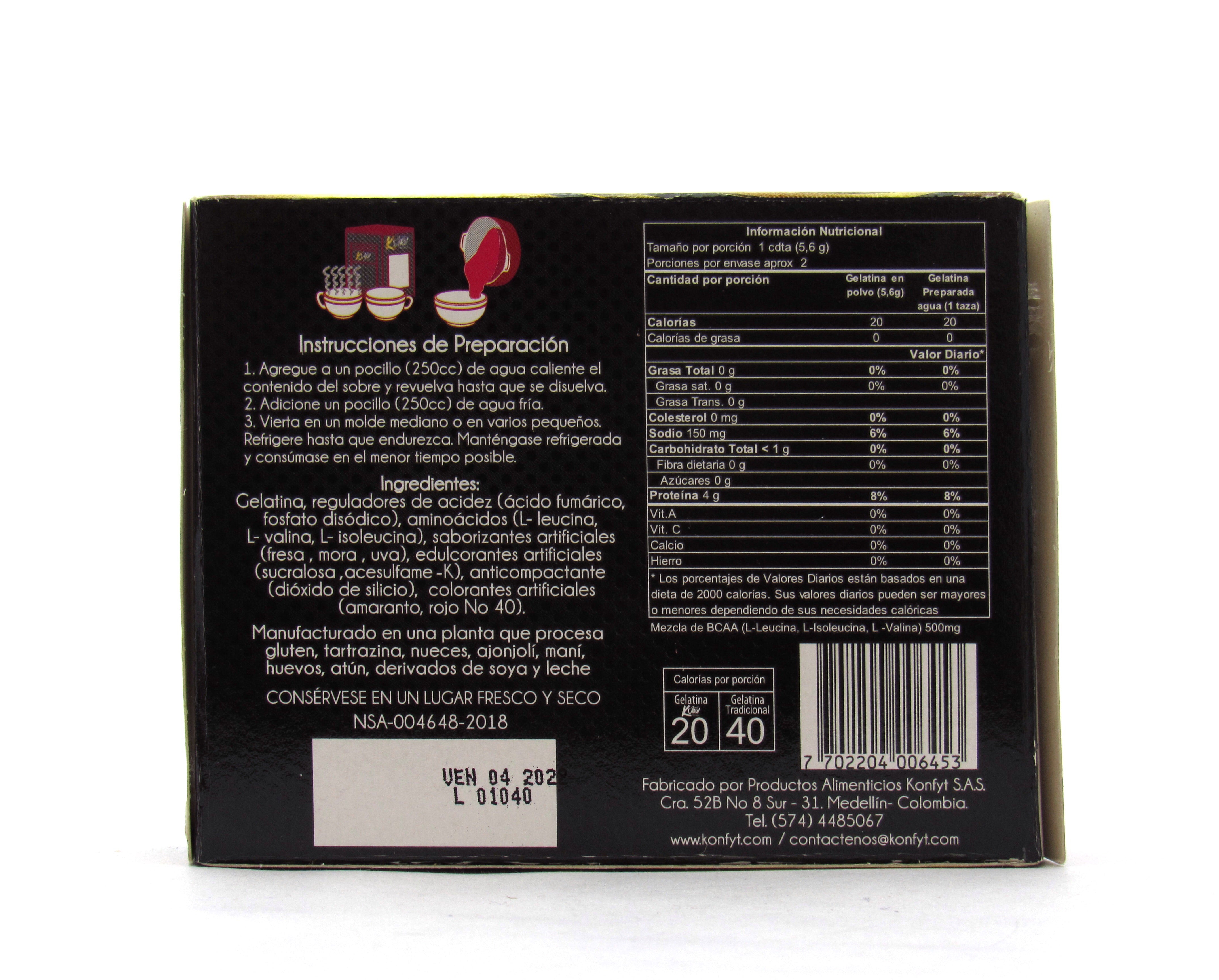 Gelatina 11.2gr (KVITAL) Frutos rojos con Aminoácidos
