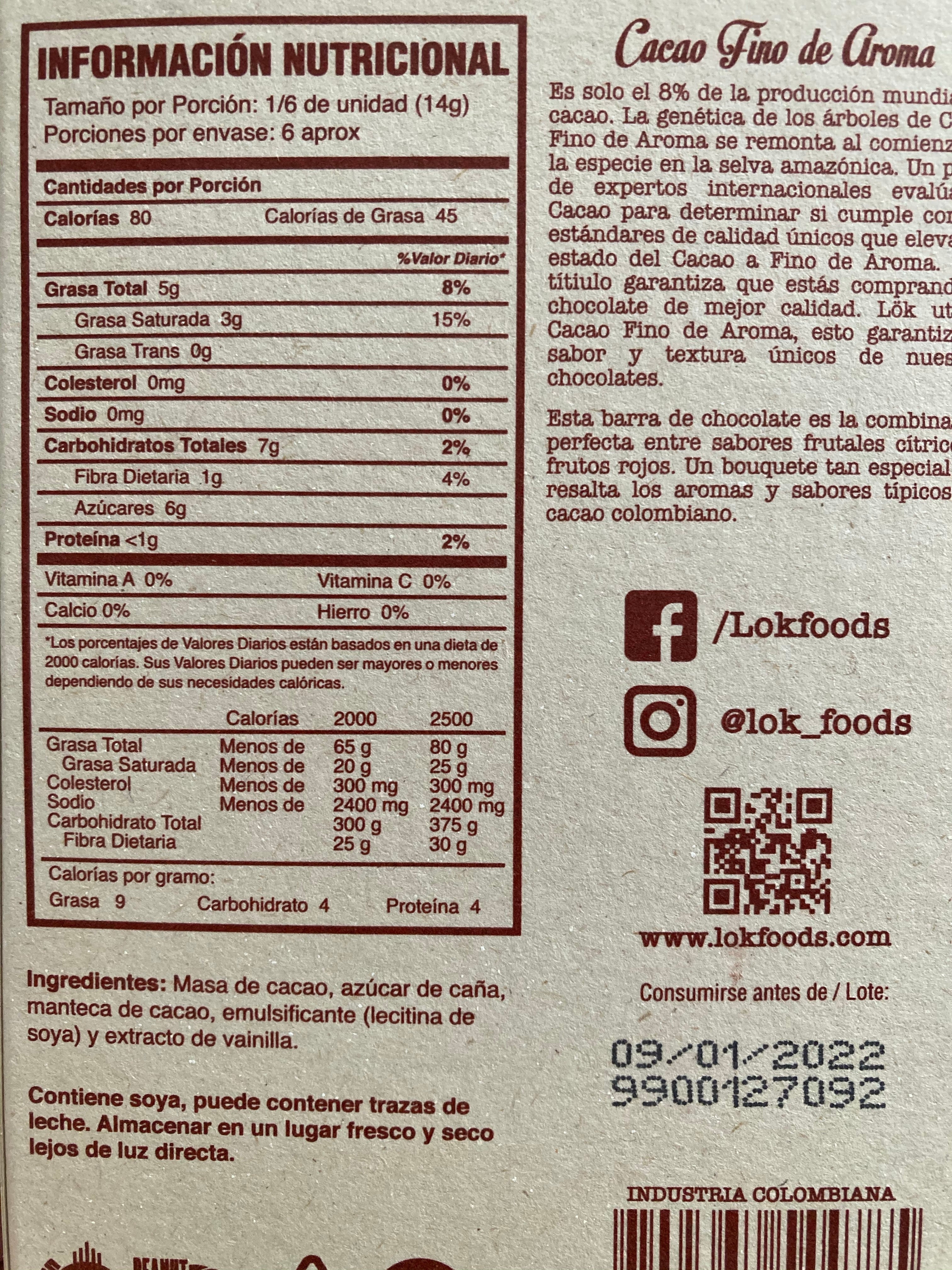 Barra Cacao 85gr (LOK) 60%